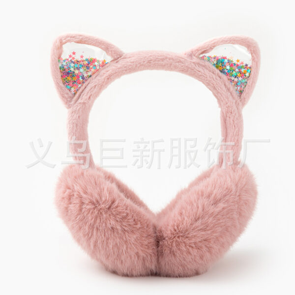 Creative Korean-Style Earmuffs for Winter: Quicksand Cat Ear Plush Ear Warmers, Cute Ear Protection for Adults, Wholesale