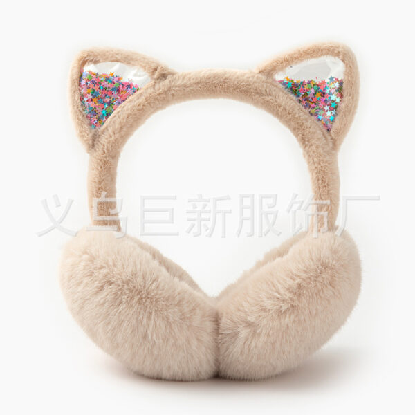 Creative Korean-Style Earmuffs for Winter: Quicksand Cat Ear Plush Ear Warmers, Cute Ear Protection for Adults, Wholesale